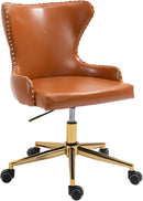 Hendrix Cognac Faux Leather Office Chair - NY Furniture Direct (NY)