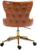 Hendrix Cognac Faux Leather Office Chair - NY Furniture Direct (NY)