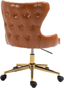 Hendrix Cognac Faux Leather Office Chair - NY Furniture Direct (NY)