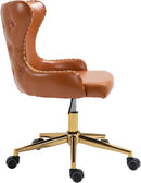 Hendrix Cognac Faux Leather Office Chair - NY Furniture Direct (NY)
