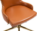 Hendrix Cognac Faux Leather Office Chair - NY Furniture Direct (NY)