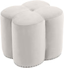 Clover Cream Velvet Ottoman - NY Furniture Direct (NY)