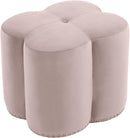 Clover Pink Velvet Ottoman - NY Furniture Direct (NY)