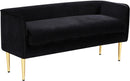 Audrey Black Velvet Bench - NY Furniture Direct (NY)