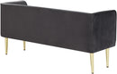 Audrey Grey Velvet Bench - NY Furniture Direct (NY)