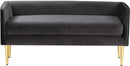 Audrey Grey Velvet Bench - NY Furniture Direct (NY)