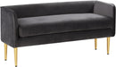 Audrey Grey Velvet Bench - NY Furniture Direct (NY)