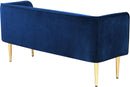 Audrey Navy Velvet Bench - NY Furniture Direct (NY)