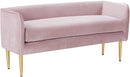 Audrey Pink Velvet Bench - NY Furniture Direct (NY)