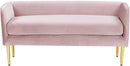 Audrey Pink Velvet Bench - NY Furniture Direct (NY)