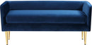 Audrey Navy Velvet Bench - NY Furniture Direct (NY)