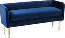 Audrey Navy Velvet Bench - NY Furniture Direct (NY)