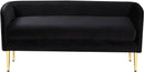 Audrey Black Velvet Bench - NY Furniture Direct (NY)