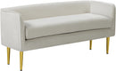 Audrey Cream Velvet Bench - NY Furniture Direct (NY)