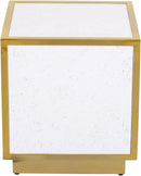 Glitz White Faux Marble End Table - NY Furniture Direct (NY)