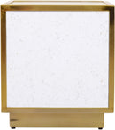 Glitz White Faux Marble End Table - NY Furniture Direct (NY)