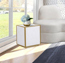 Glitz White Faux Marble End Table - NY Furniture Direct (NY)