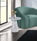 Omni White Faux Marble End Table - NY Furniture Direct (NY)