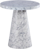 Omni White Faux Marble End Table - NY Furniture Direct (NY)