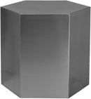 Hexagon Brushed Chrome End Table