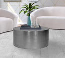 Cylinder Brushed Chrome Coffee Table - NY Furniture Direct (NY)