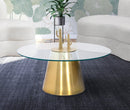 Glassimo Brushed Gold Coffee Table - NY Furniture Direct (NY)