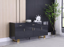 Excel Grey Oak Veneer Lacquer Sideboard/Buffet - NY Furniture Direct (NY)