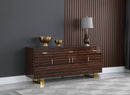 Excel Brown Zebra Wood Veneer Lacquer Sideboard/Buffet - NY Furniture Direct (NY)