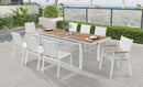 Nizuc White Mesh Waterproof Fabric Outdoor Patio Aluminum Mesh Dining Arm Chair - NY Furniture Direct (NY)