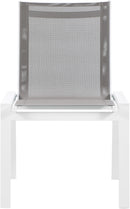 Nizuc Grey Mesh Waterproof Fabric Outdoor Patio Aluminum Mesh Dining Chair - NY Furniture Direct (NY)