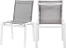 Nizuc Grey Mesh Waterproof Fabric Outdoor Patio Aluminum Mesh Dining Chair - NY Furniture Direct (NY)