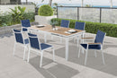 Nizuc Navy Mesh Waterproof Fabric Outdoor Patio Aluminum Mesh Dining Chair - NY Furniture Direct (NY)