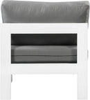 Nizuc Grey Waterproof Fabric Outdoor Patio Aluminum Armless Chair - NY Furniture Direct (NY)