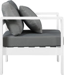 Nizuc Grey Waterproof Fabric Outdoor Patio Aluminum Arm Chair - NY Furniture Direct (NY)