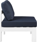 Nizuc Navy Waterproof Fabric Outdoor Patio Aluminum Armless Chair - NY Furniture Direct (NY)