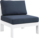 Nizuc Navy Waterproof Fabric Outdoor Patio Aluminum Armless Chair - NY Furniture Direct (NY)