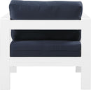 Nizuc Navy Waterproof Fabric Outdoor Patio Aluminum Arm Chair - NY Furniture Direct (NY)