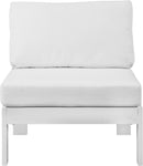 Nizuc White Waterproof Fabric Outdoor Patio Aluminum Armless Chair - NY Furniture Direct (NY)