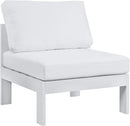 Nizuc White Waterproof Fabric Outdoor Patio Aluminum Armless Chair - NY Furniture Direct (NY)