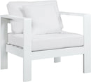 Nizuc White Waterproof Fabric Outdoor Patio Aluminum Arm Chair - NY Furniture Direct (NY)