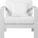 Nizuc White Waterproof Fabric Outdoor Patio Aluminum Arm Chair - NY Furniture Direct (NY)