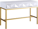 Pandora White Laquer with Gold Console Table - NY Furniture Direct (NY)