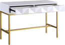 Pandora White Laquer with Gold Console Table - NY Furniture Direct (NY)