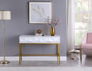 Pandora White Laquer with Gold Console Table - NY Furniture Direct (NY)