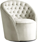 Alessio Cream Velvet Accent Chair - NY Furniture Direct (NY)