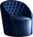 Alessio Navy Velvet Accent Chair - NY Furniture Direct (NY)
