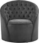 Alessio Grey Velvet Accent Chair - NY Furniture Direct (NY)