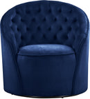 Alessio Navy Velvet Accent Chair - NY Furniture Direct (NY)
