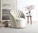 Alessio Cream Velvet Accent Chair - NY Furniture Direct (NY)