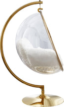 Luna White Faux Fur Acrylic Swing Accent Chair - NY Furniture Direct (NY)